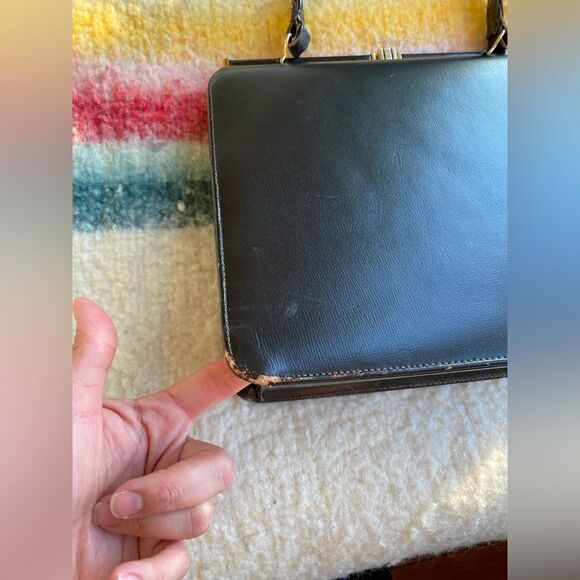 1950s Sharone Exclusive Chocolate Brown Handbag - Picture 10 of 11